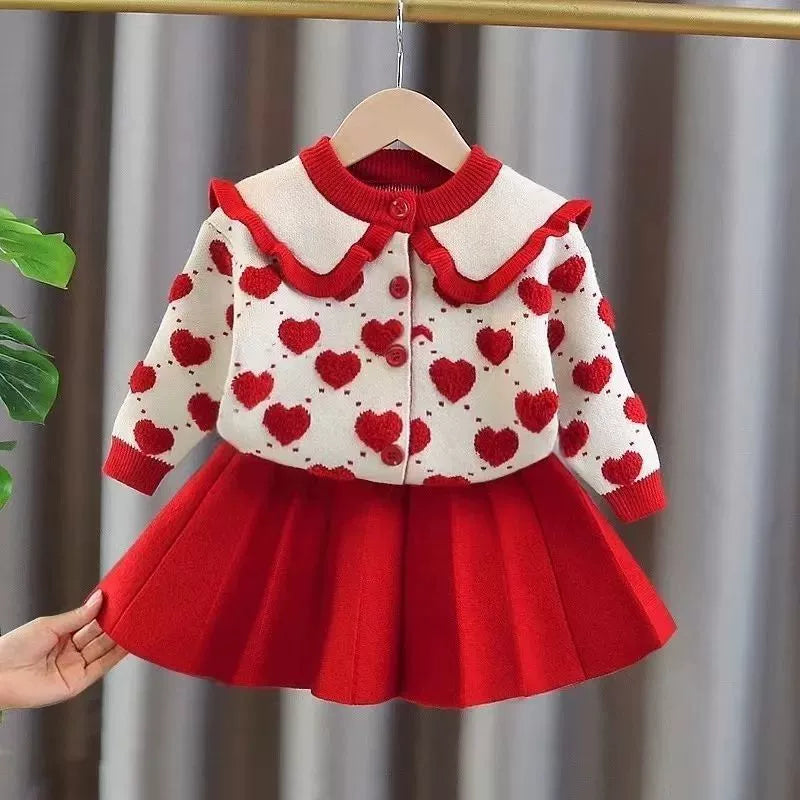 Conjunto Infantil Feminino Inverno Coraçõeszinhos