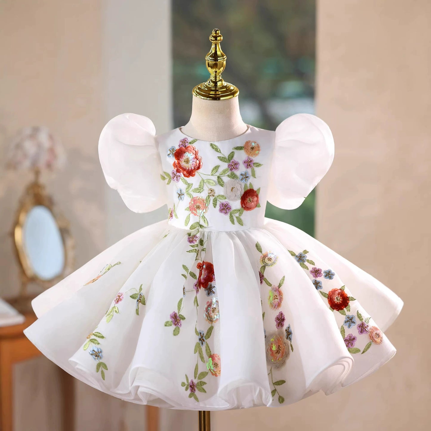 Vestido de Festa Floral Bufante