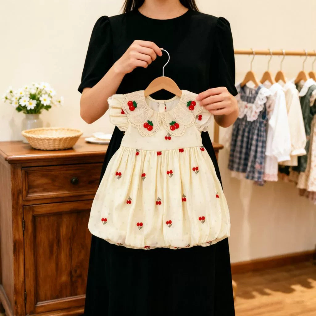 Vestido Infantil Renda Cerejnha