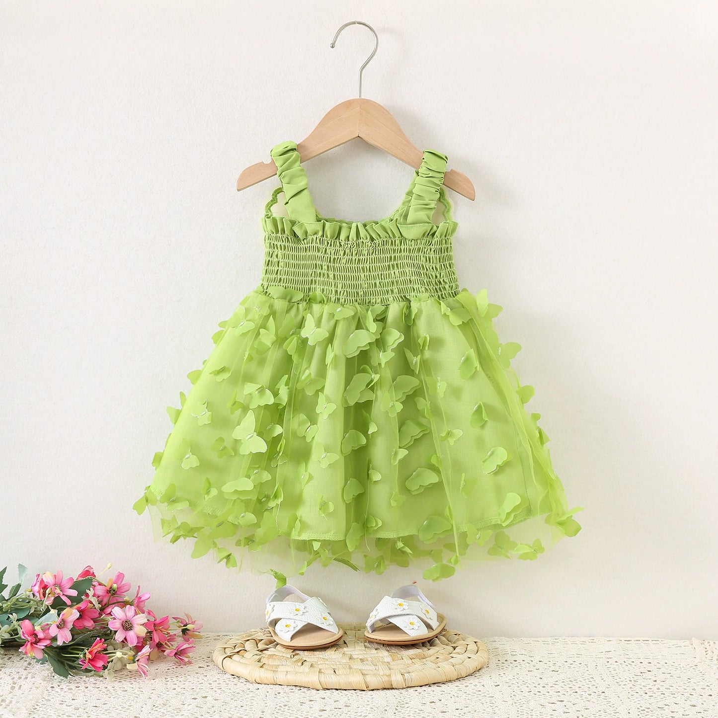 Vestido Infantil Feminino Tule Asa Borboletinhas
