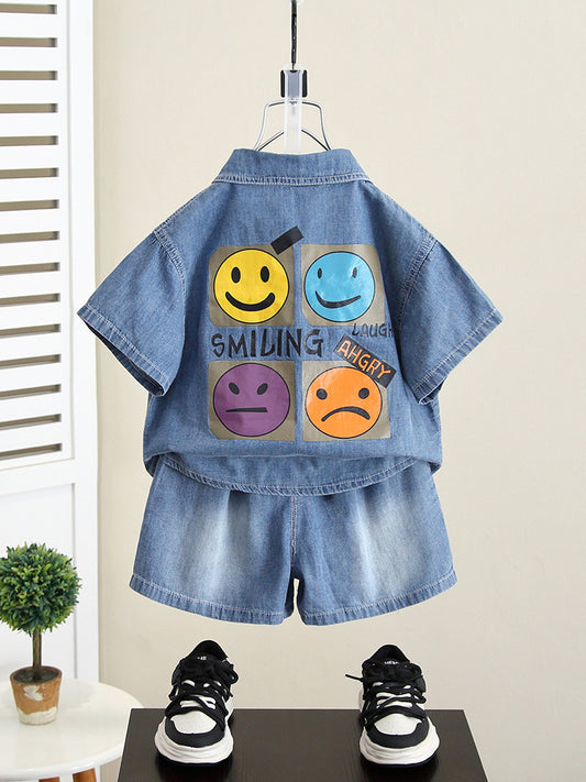 Conjunto Infantil Masculino Jeans Smiley