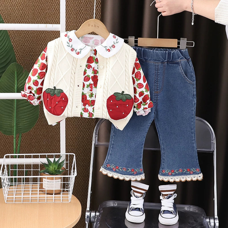 Conjunto Infantil 3 Peças Moranguinhos