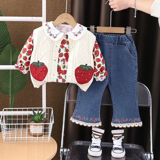 Conjunto Infantil 3 Peças Moranguinhos