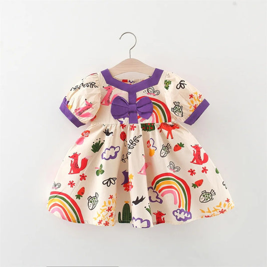 Vestido Infantil Animais Laçinho