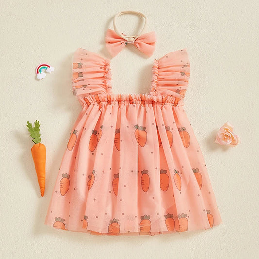 Vestido Infantil Cenourinha/ Trevinho