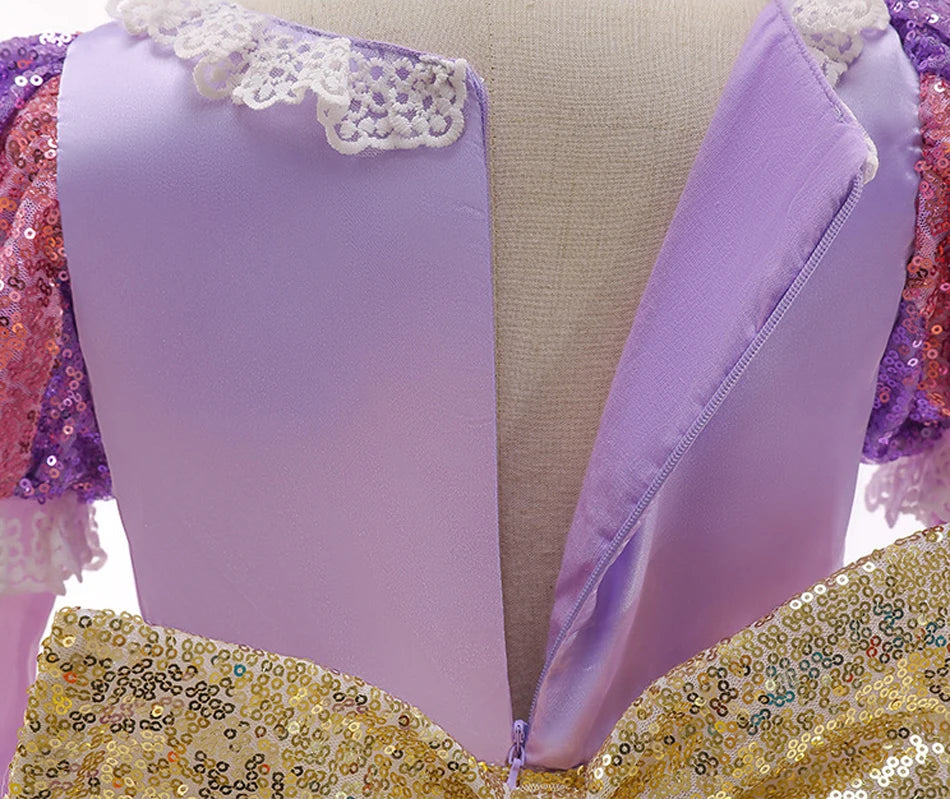 Vestido Infantil De Festa Rapunzel