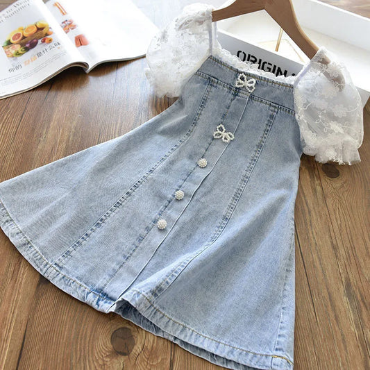 Vestido Jeans Pérolas