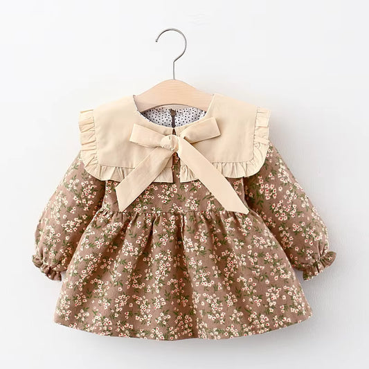 Vestido Infantil Florido Gola