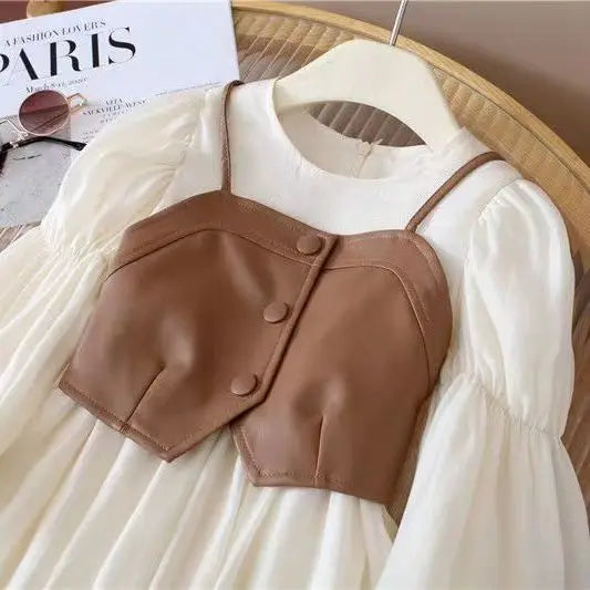 Vestido Infantil + Colete Courino