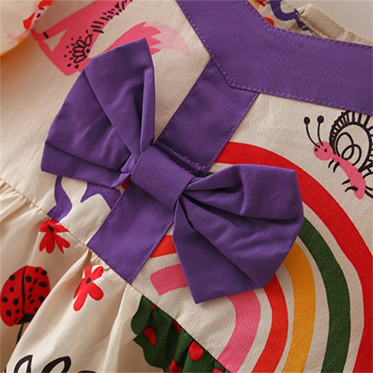 Vestido Infantil Animais Laçinho