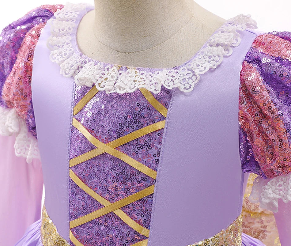 Vestido Infantil De Festa Rapunzel