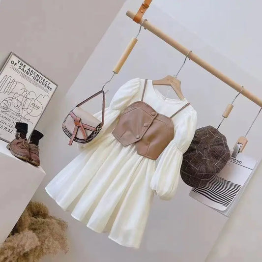 Vestido Infantil + Colete Courino