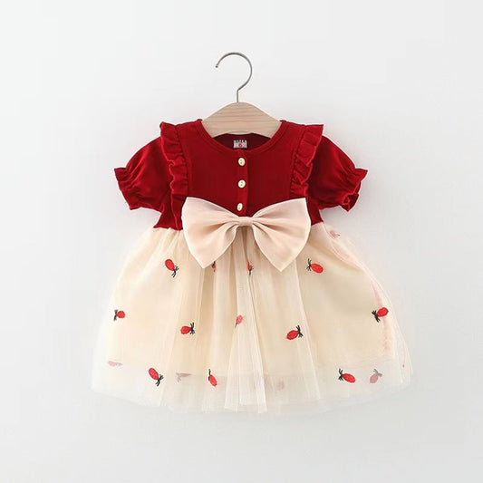 Vestido Infantil Laço Frutinhas