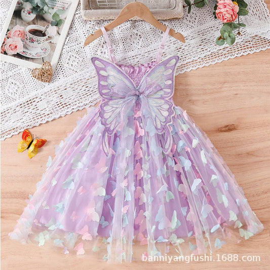 Vestido Infantil Asa de Borboleta