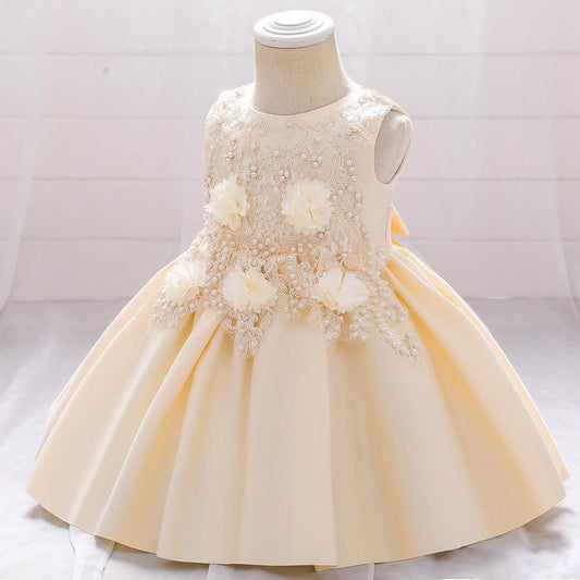 Vestido de Festa Infantil Renda e Flores