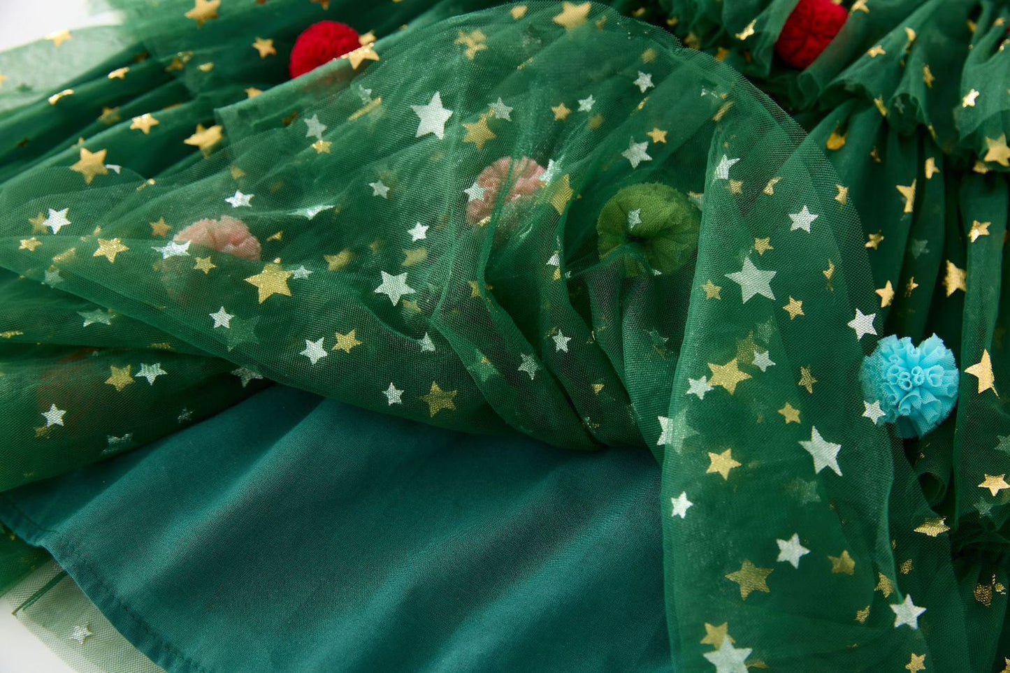 Vestido Infantil Verde Estrelinhas