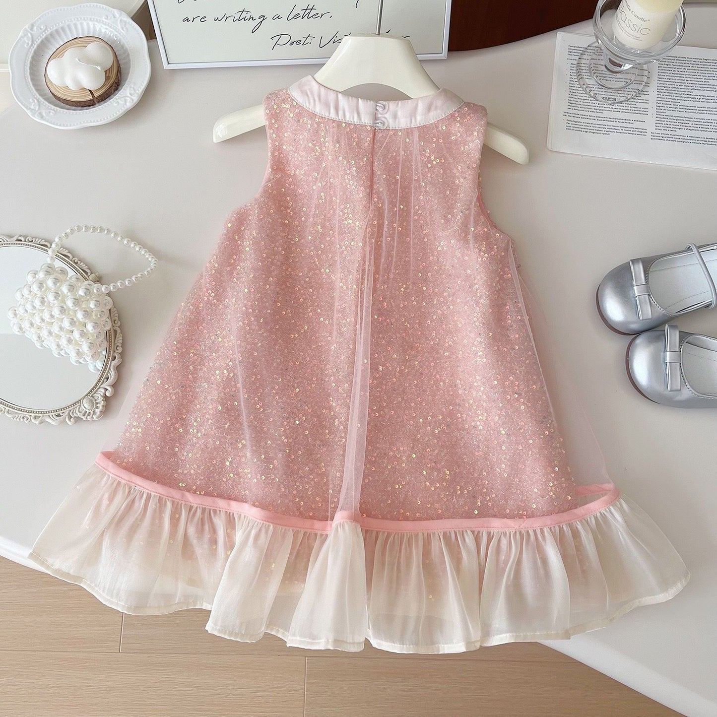 Vestido Infantil Tule Babadinho Brilhante