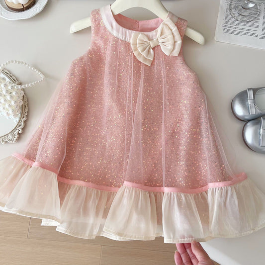 Vestido Infantil Tule Babadinho Brilhante