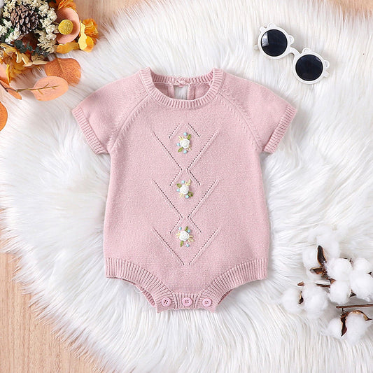 Body Infantil Tricô Rosa