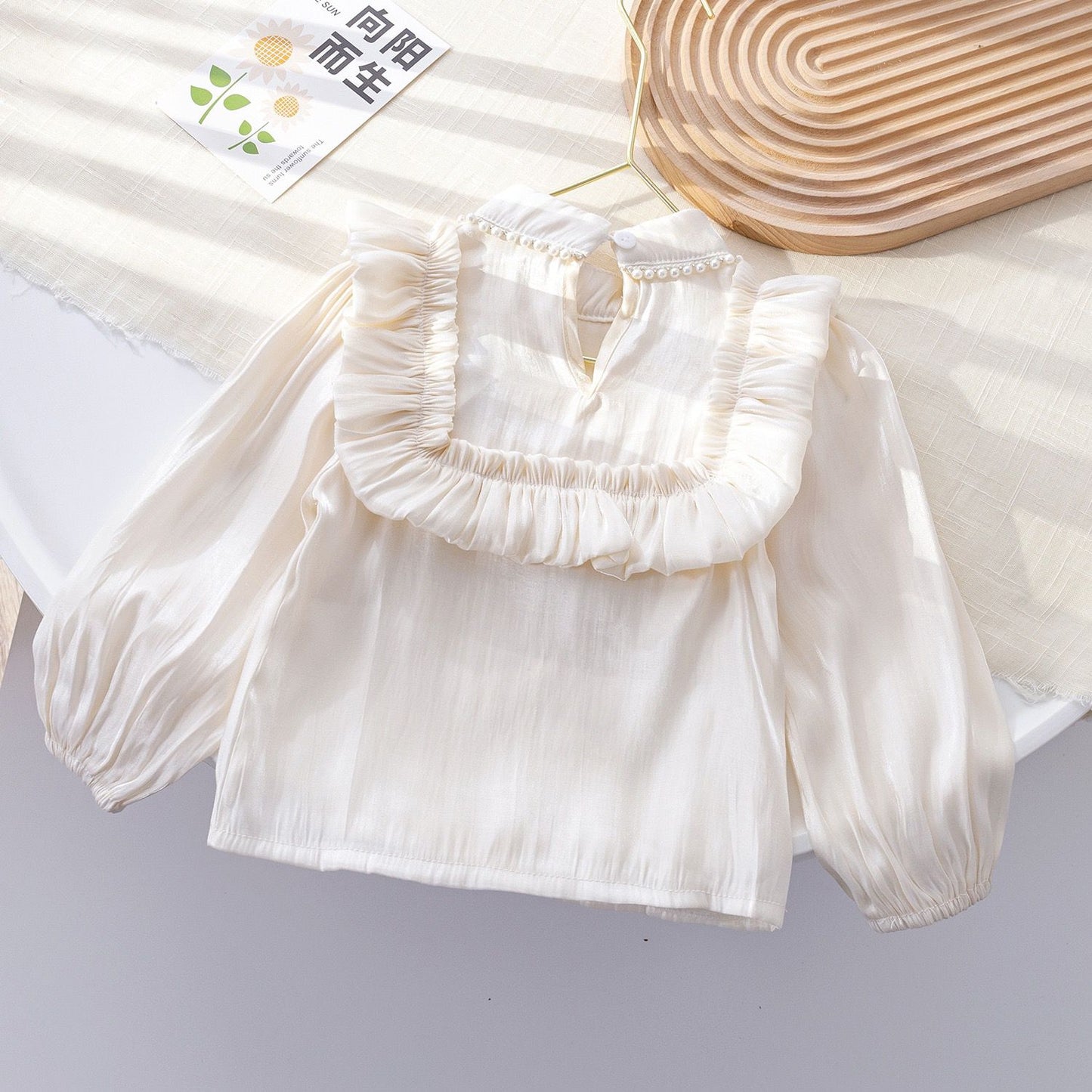 Camisa Infantil Feminina Cetim Babados