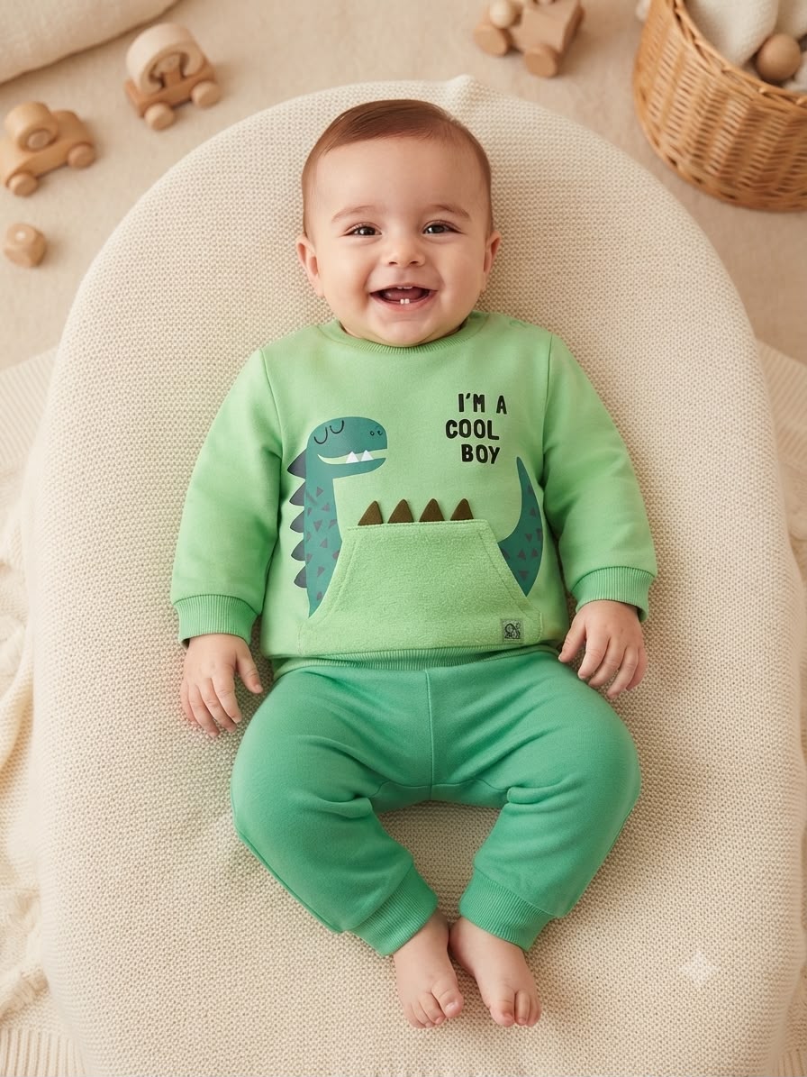 Conjunto Infantil Flanelado Dinossauro