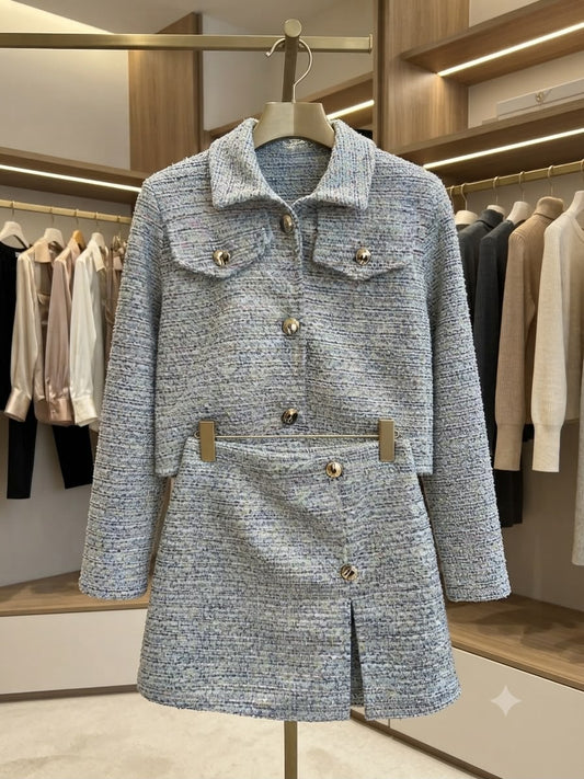 Conjunto Infantil Feminino Tweed Botões