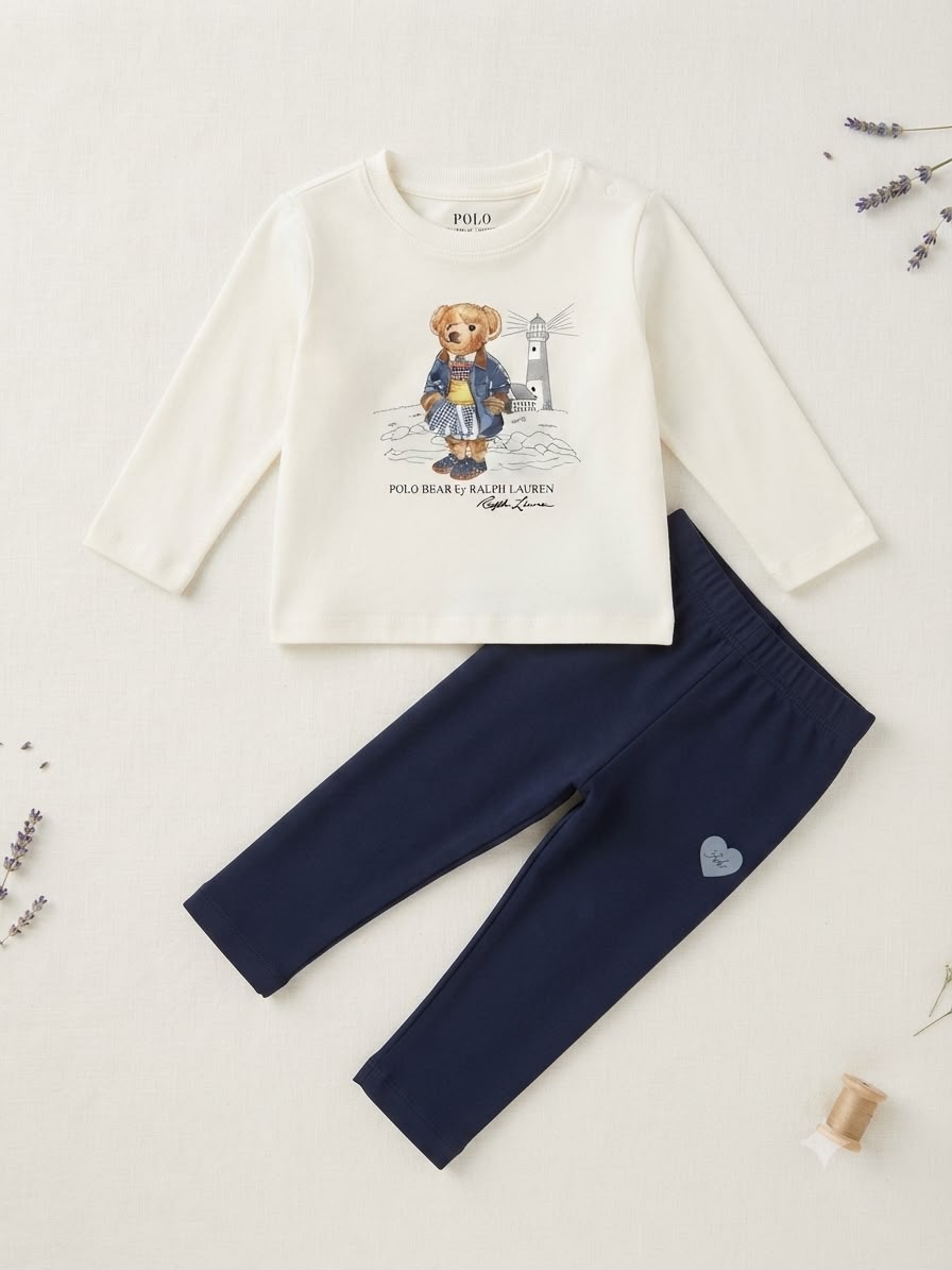 Conjunto Infantil Feminino Polo Ursinho