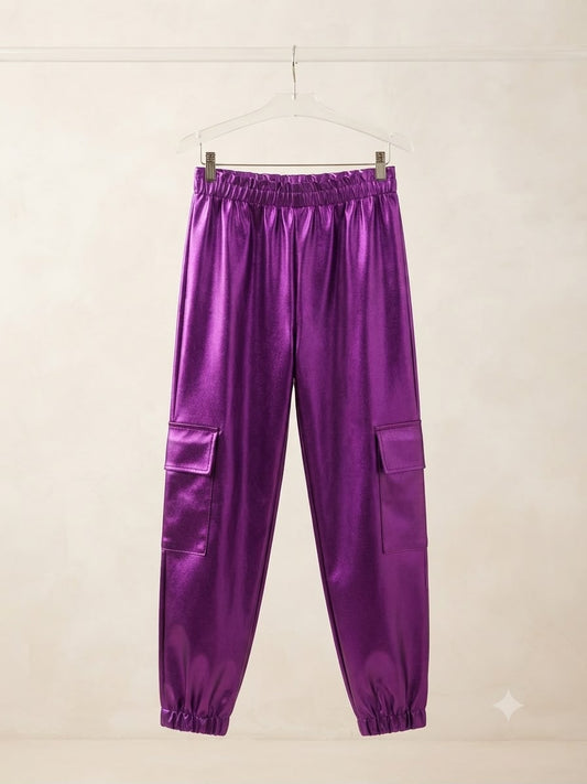 Calça Infantil Roxo Bolsinhos