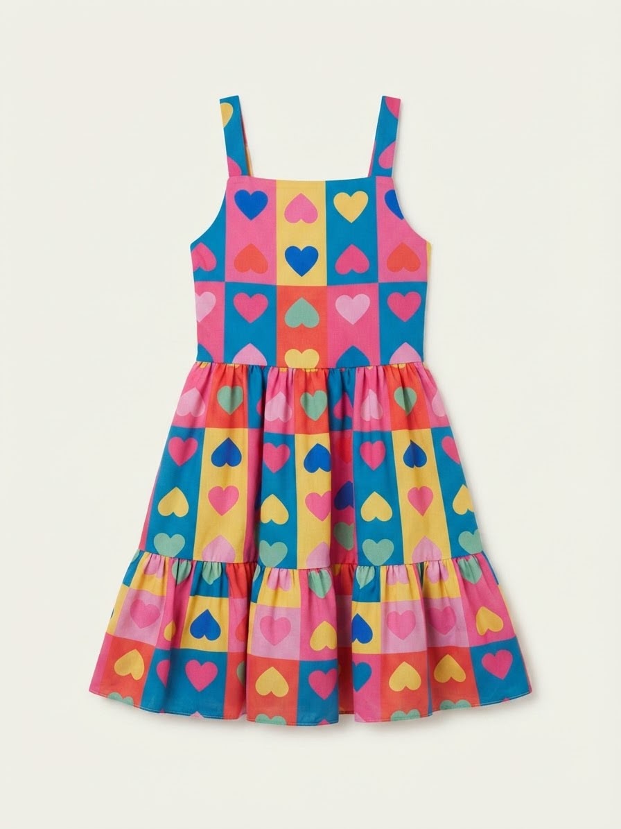 Vestido Infantil Verão Corações
