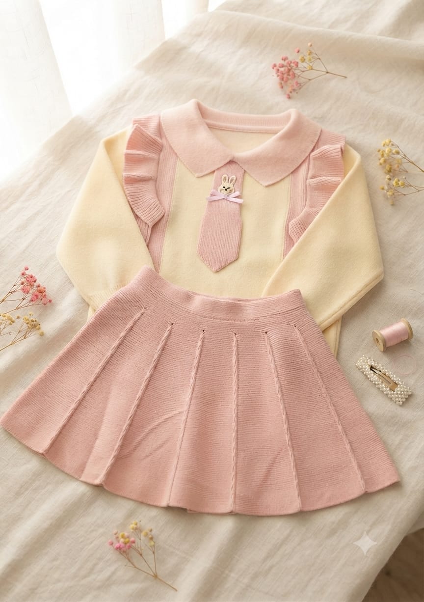 Conjunto Infantil Tricô Mussi Coelhinho