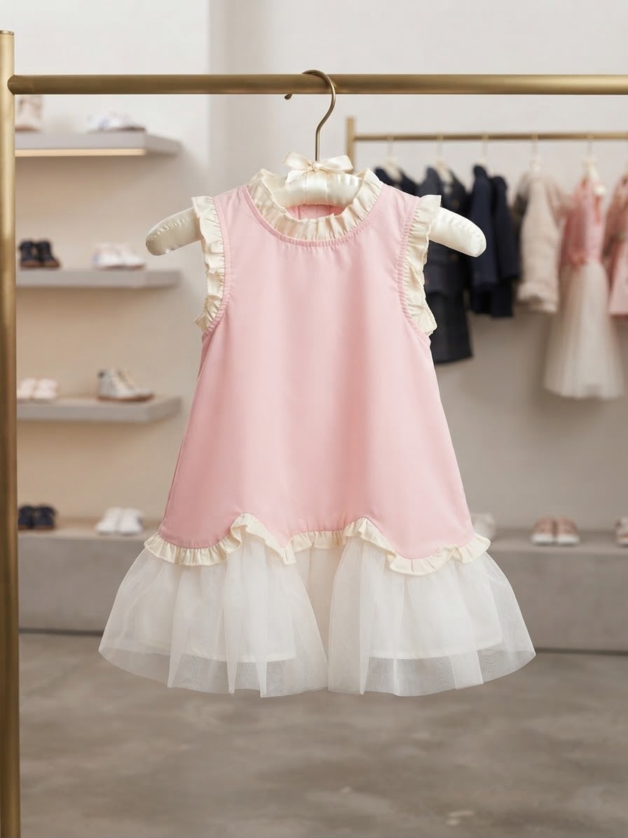 Vestido Infantil Rosa com Tule