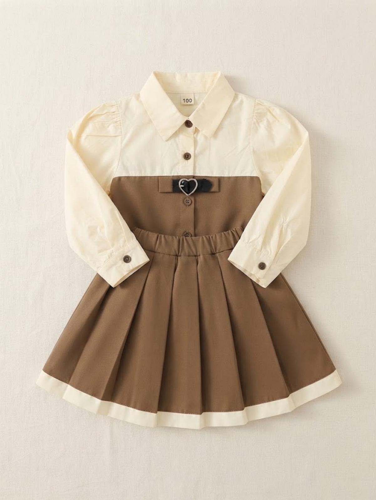 Conjunto Infantil Marrom Coraçãozinho