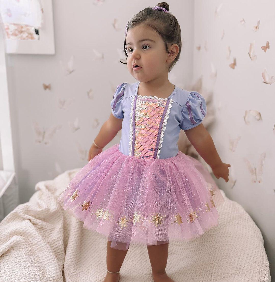 Vestido Infantil Princesa Rapunzel