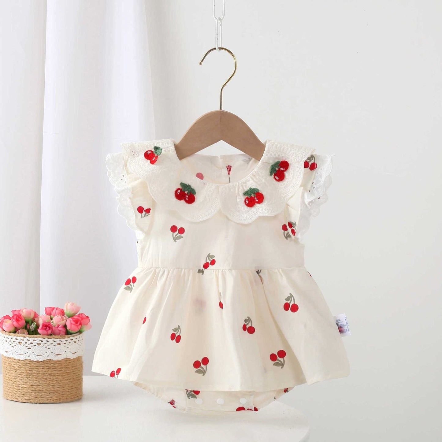 Body Infantil Feminino Verão Cerejinhas