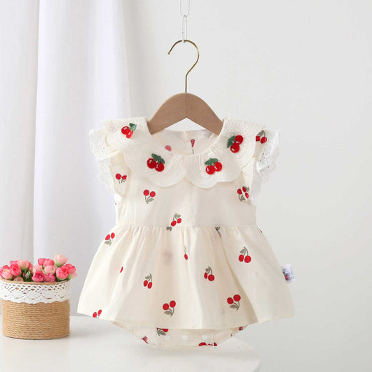 Body Infantil Feminino Verão Cerejinhas