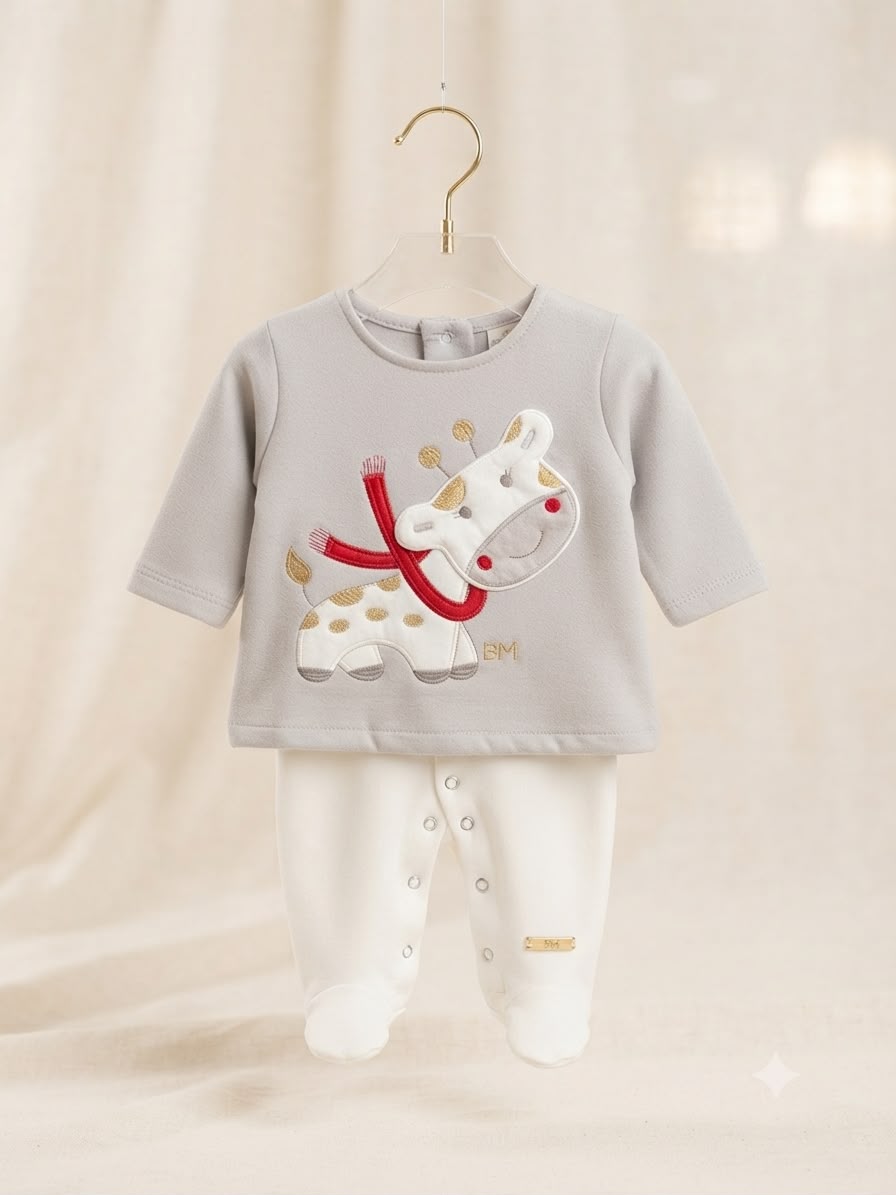 Macacão Infantil + Colete Girafinha