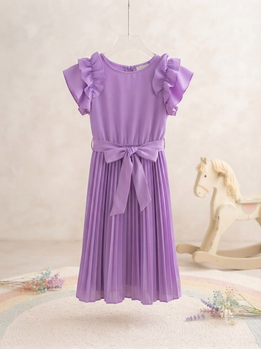Vestido Infantil Longo Babadinho na Manga