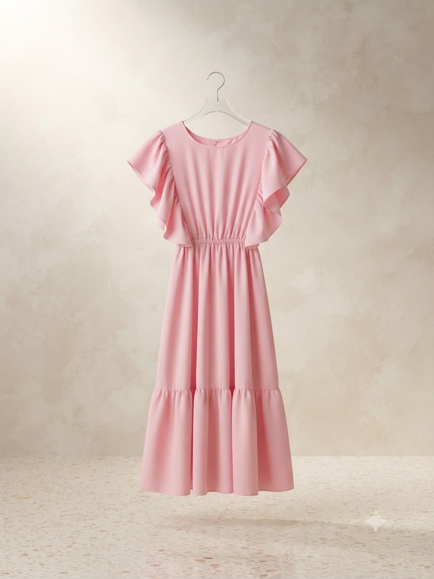 Vestido Infantil Longo Babadinho na Manga