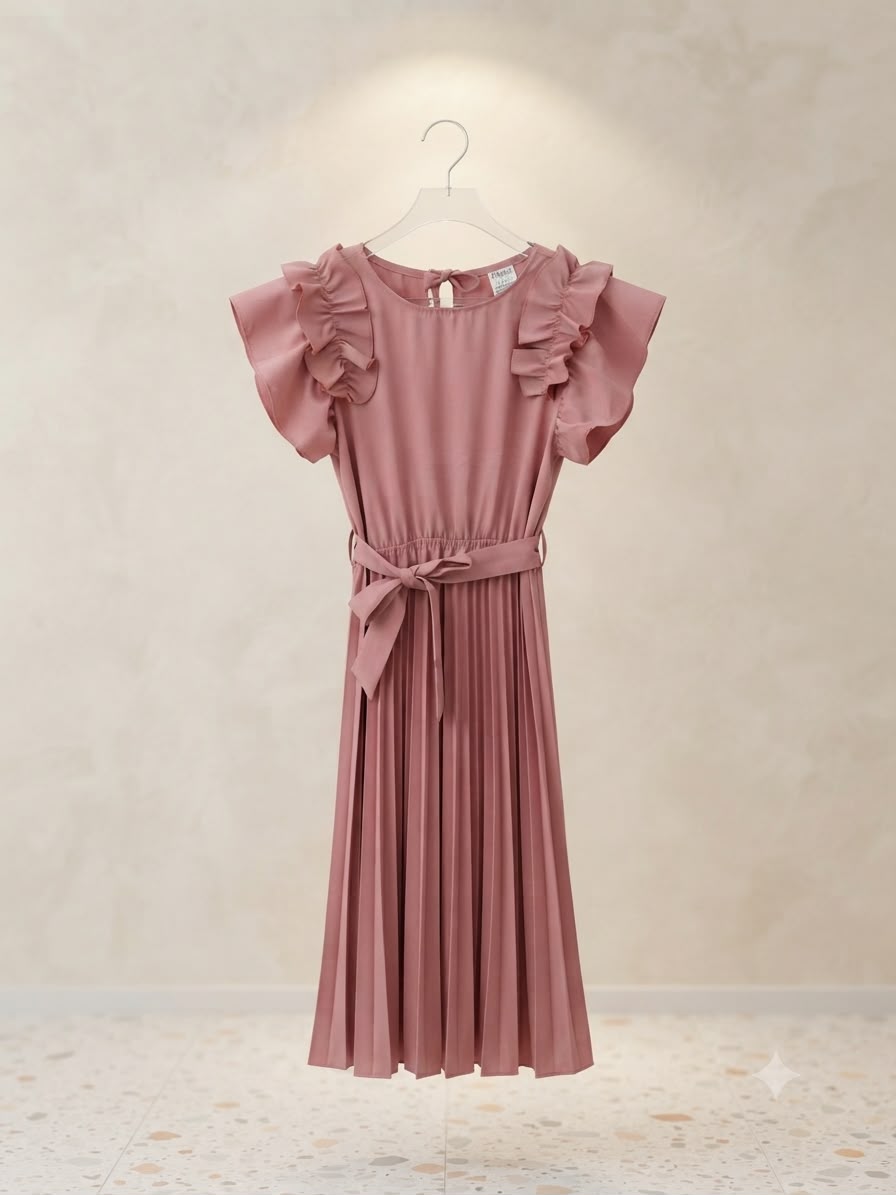 Vestido Infantil Longo Babadinho na Manga