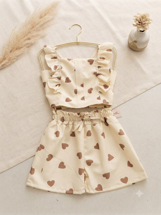 Conjunto Infantil Feminino Corações