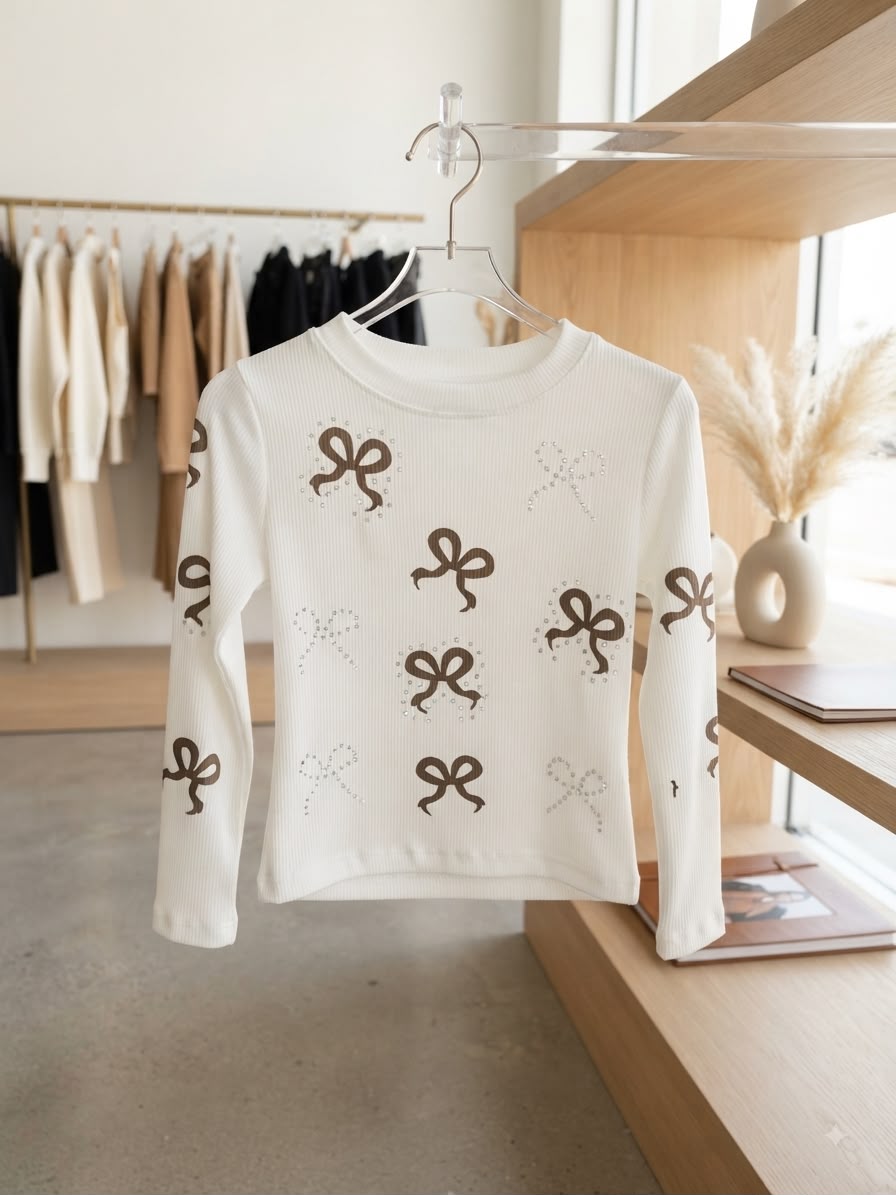 Blusinha Infantil Detalhes Pedras Brilhantes