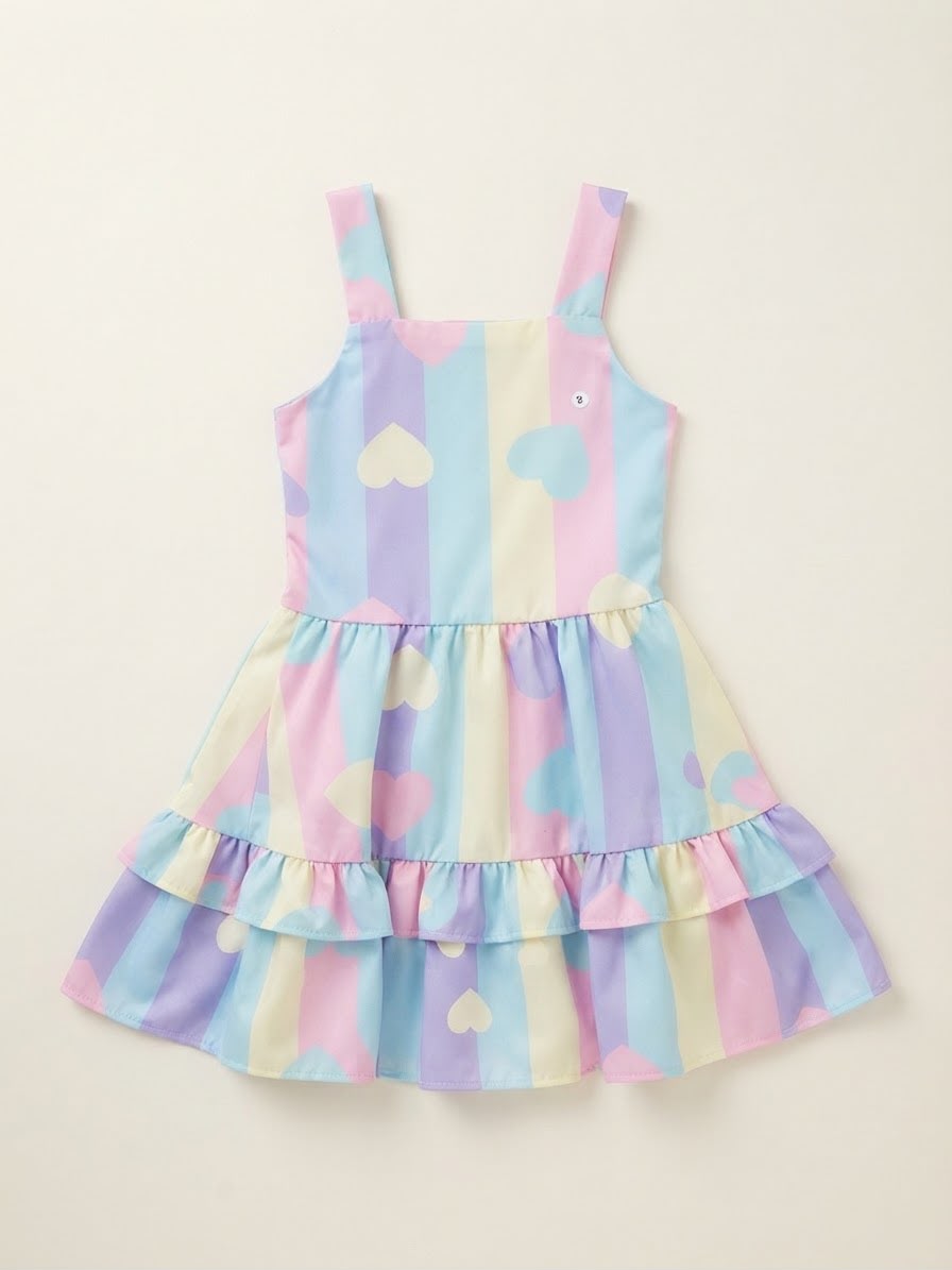 Vestido Infantil Verão Corações