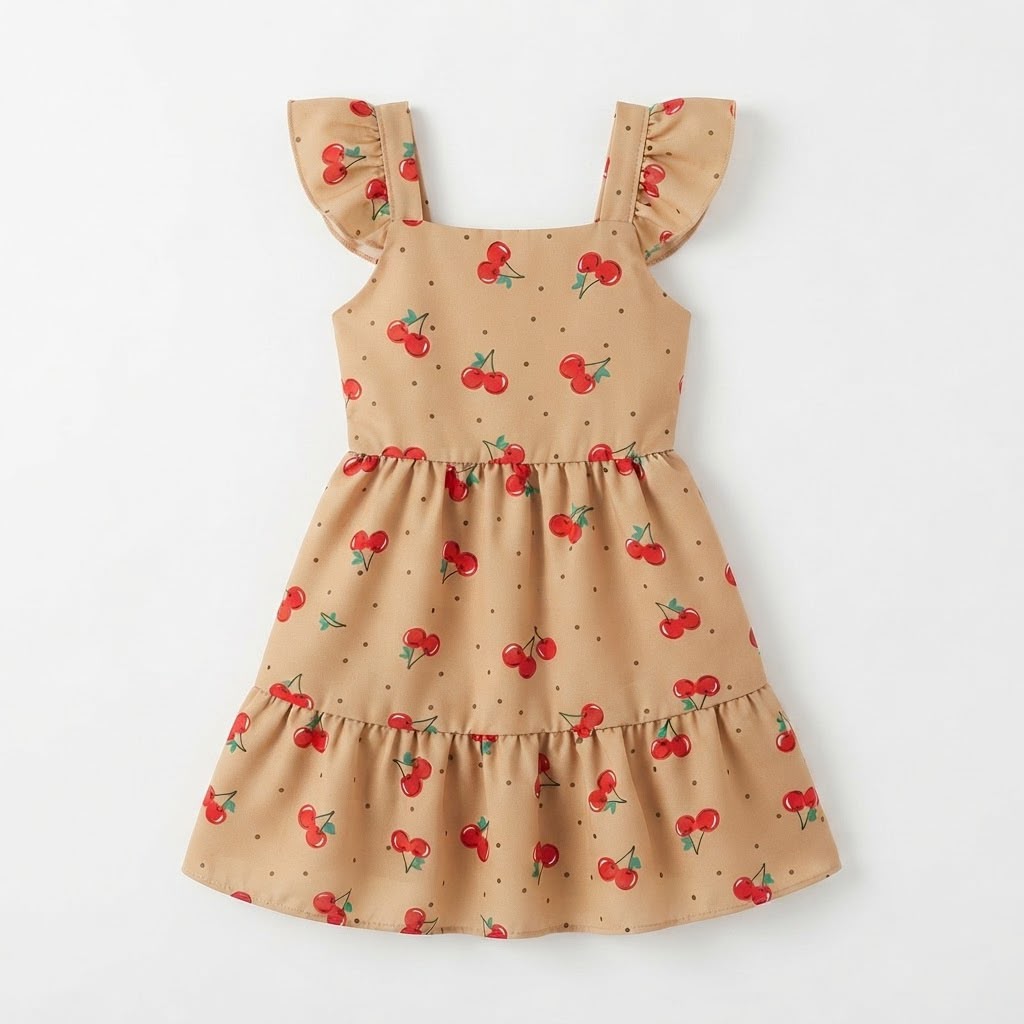Vestido Infantil Cerejinhas