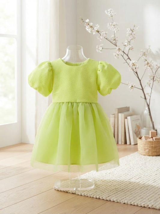Vestido Infantil Verde Lacinho