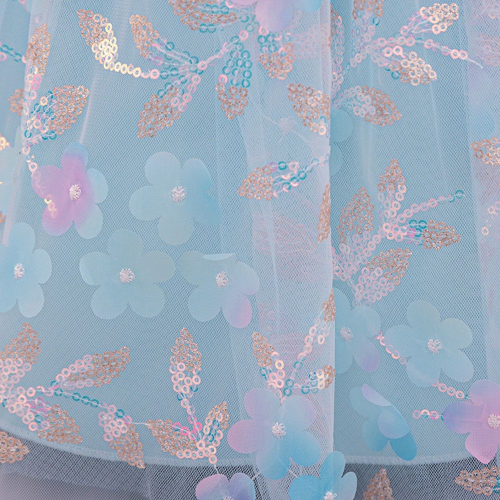 Vestido Infantil Azul Florzinhas