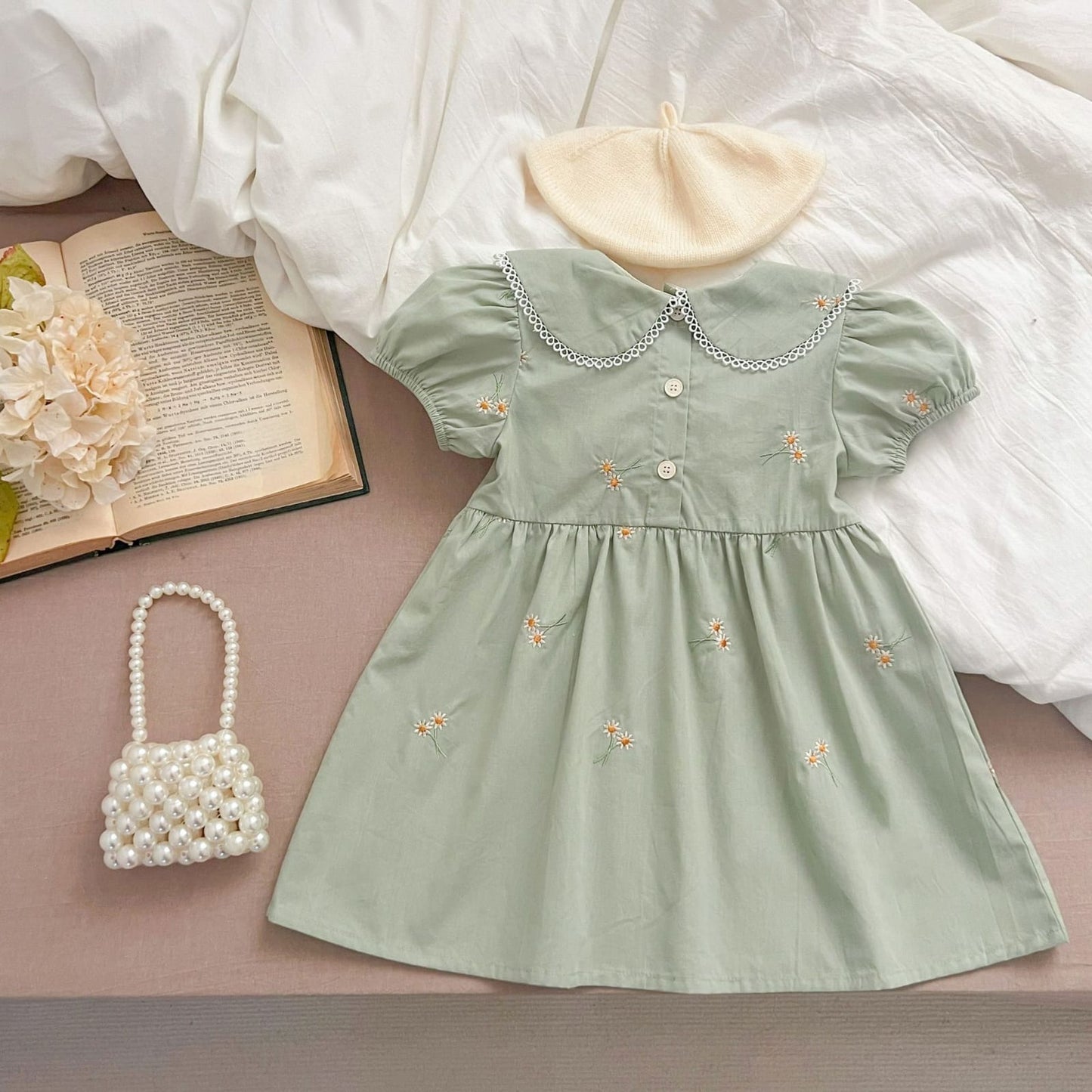 Vestido Infantil Gola Florzinhas