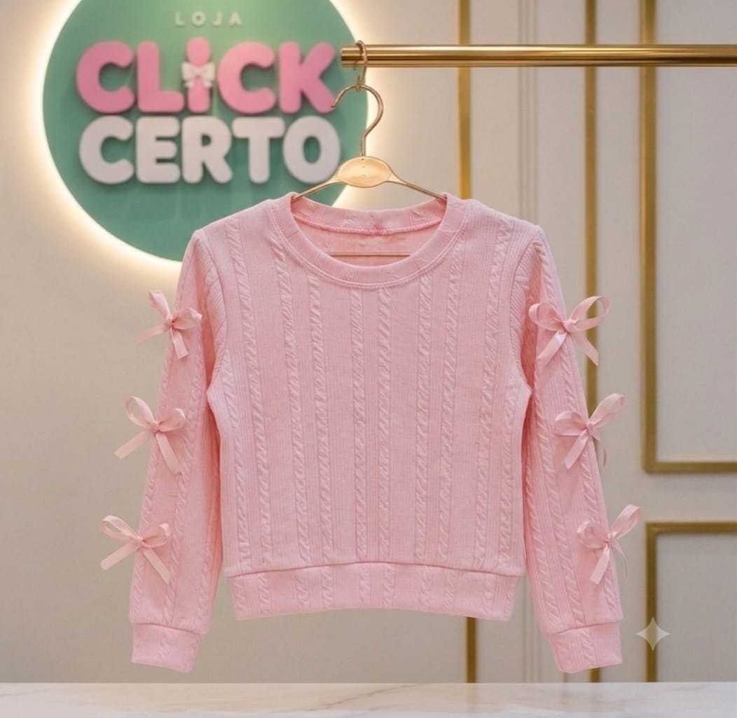 Blusa Infantil Canelada Lacinhos