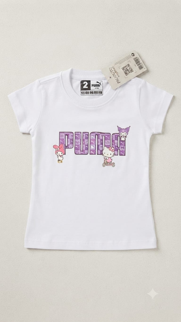T-Shirts Infantil Kuromi e Hello Kitty