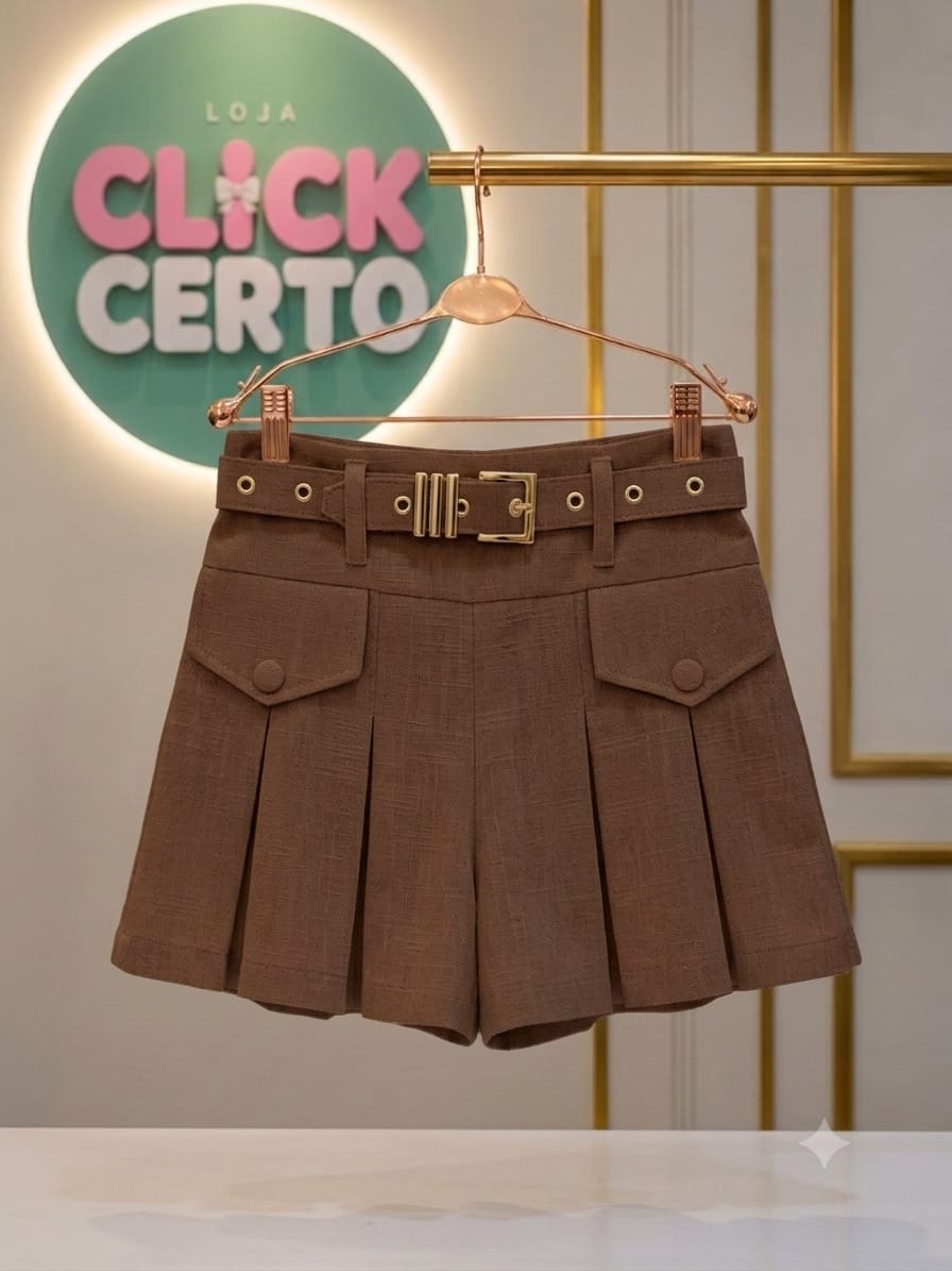 Shorts Saia Infantil Com Cinto