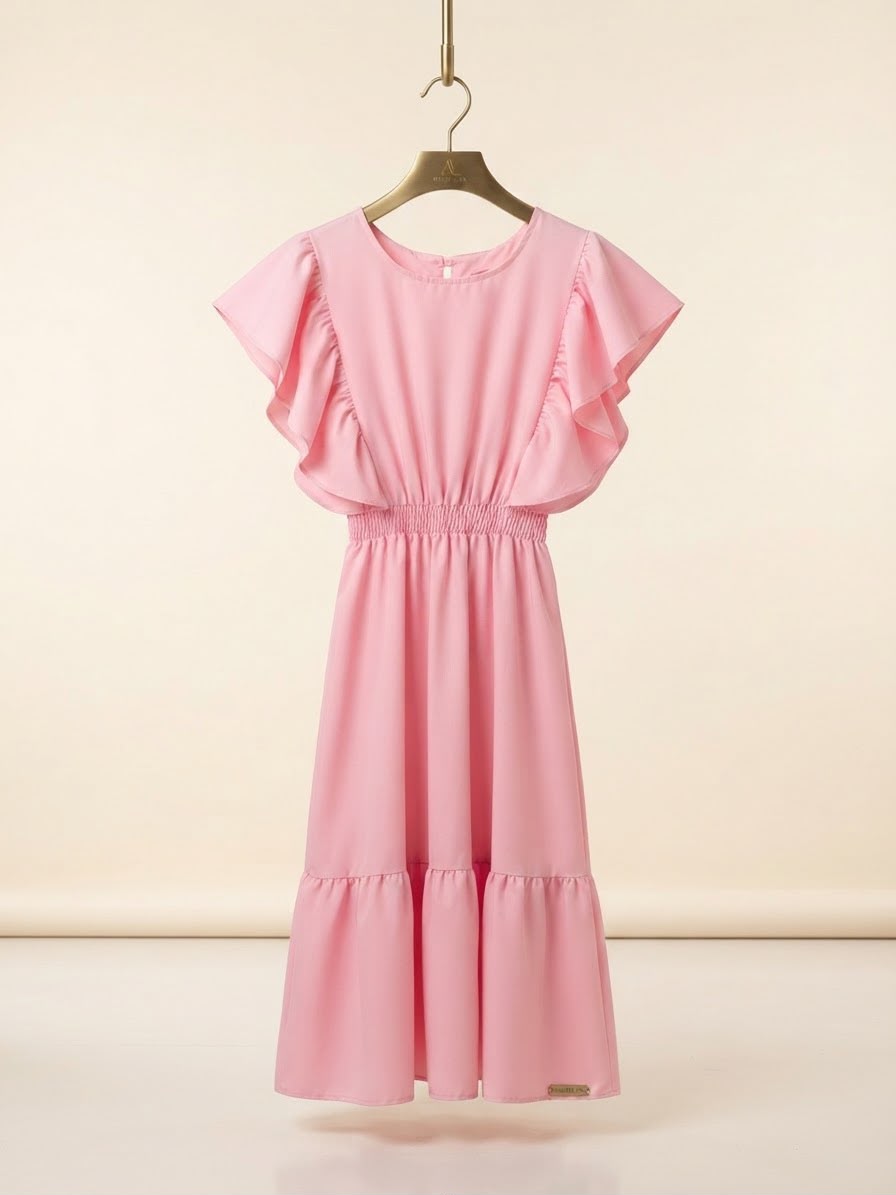 Vestido Infantil Manga Babado